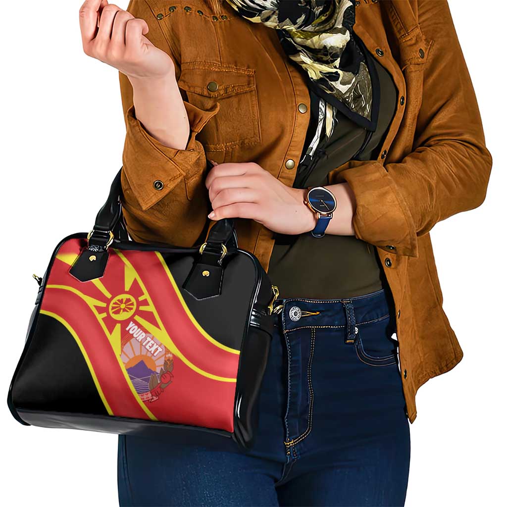Personalised Macedonia National Day Shoulder Handbag New Sun of Liberty Waves Style LT14