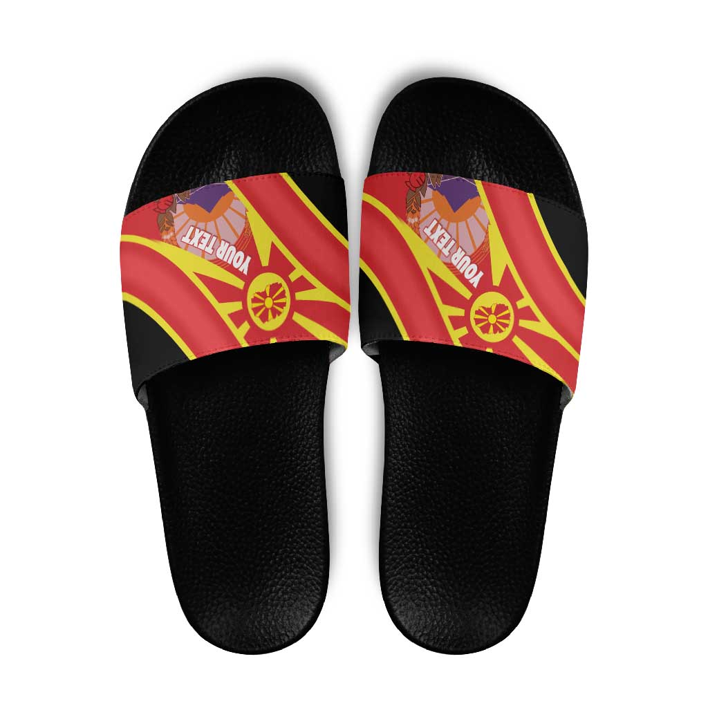 Personalised Macedonia National Day Slide Sandals New Sun of Liberty Waves Style LT14