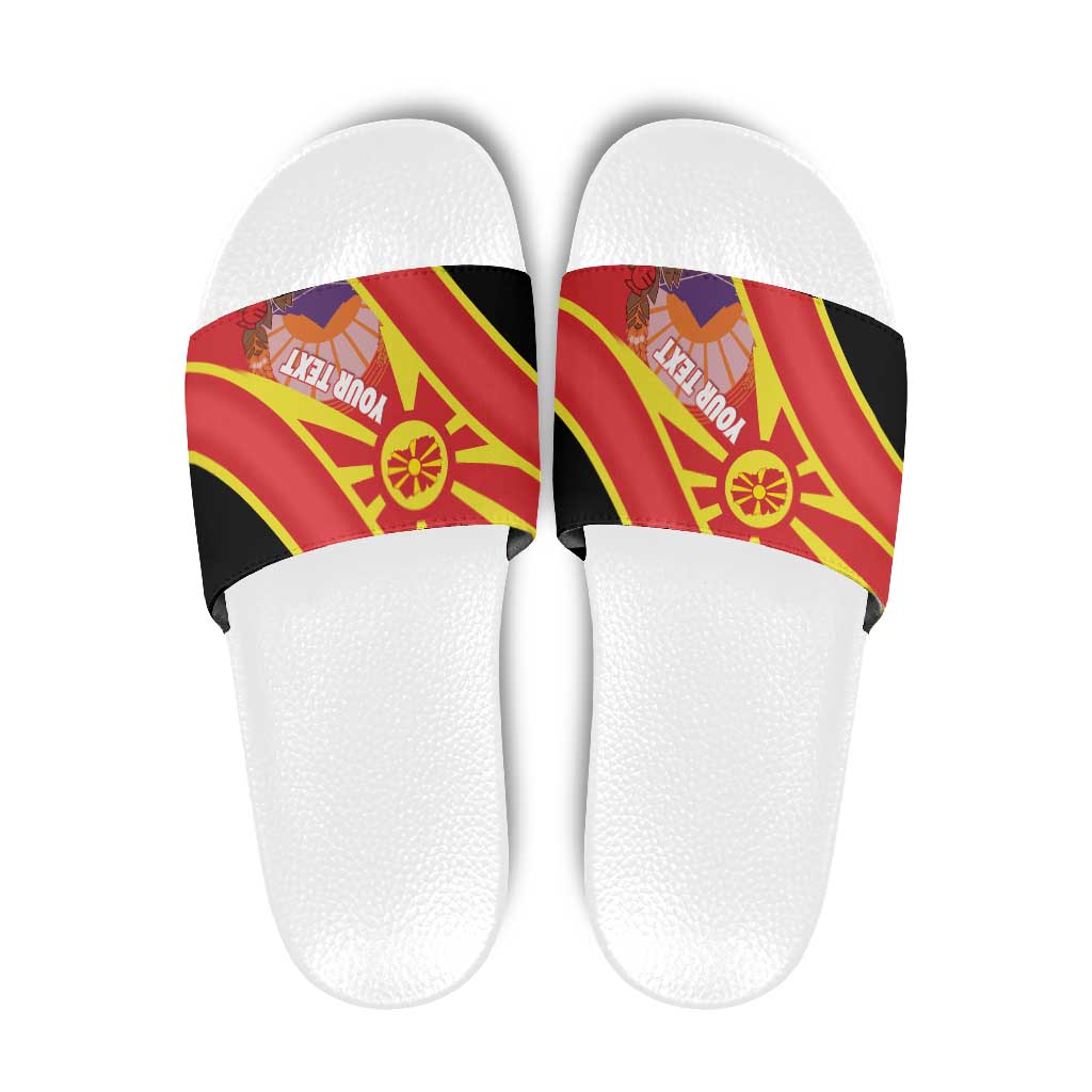 Personalised Macedonia National Day Slide Sandals New Sun of Liberty Waves Style LT14