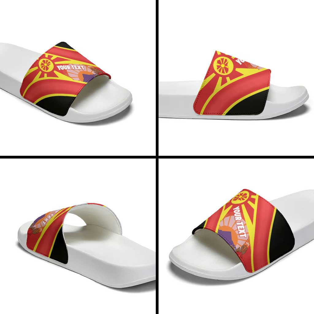 Personalised Macedonia National Day Slide Sandals New Sun of Liberty Waves Style LT14