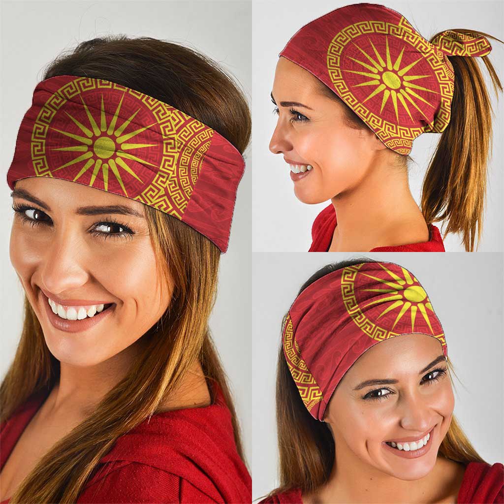 Vergina Sun Macedonia Neck Gaiter Greek Pattern Red LT14