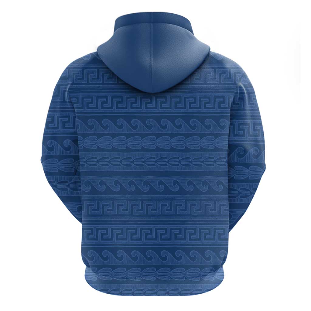 Vergina Sun Macedonia Hoodie Greek Pattern Blue LT14