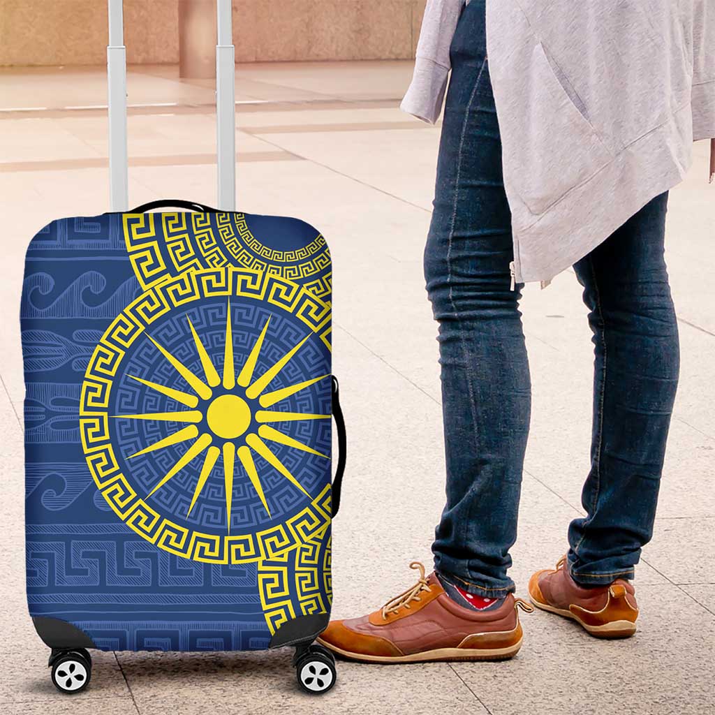 Vergina Sun Macedonia Luggage Cover Greek Pattern Blue LT14