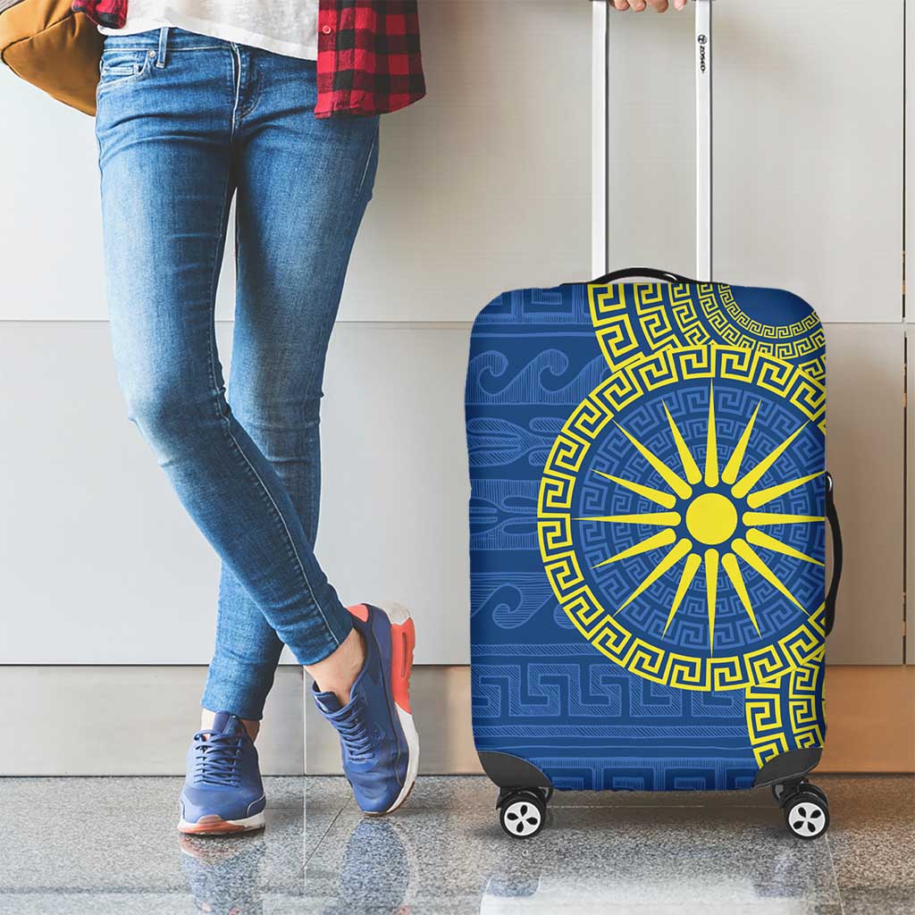 Vergina Sun Macedonia Luggage Cover Greek Pattern Blue LT14