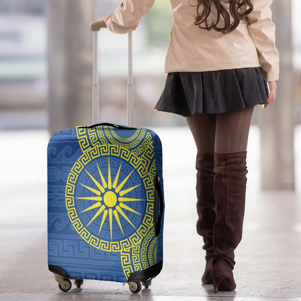 Vergina Sun Macedonia Luggage Cover Greek Pattern Blue LT14