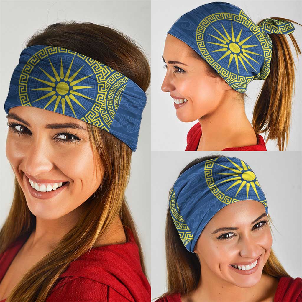 Vergina Sun Macedonia Neck Gaiter Greek Pattern Blue LT14