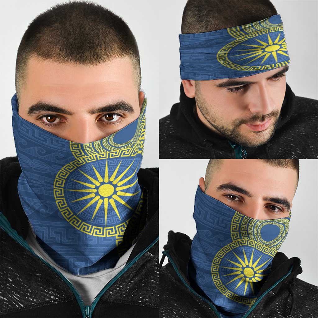 Vergina Sun Macedonia Neck Gaiter Greek Pattern Blue LT14