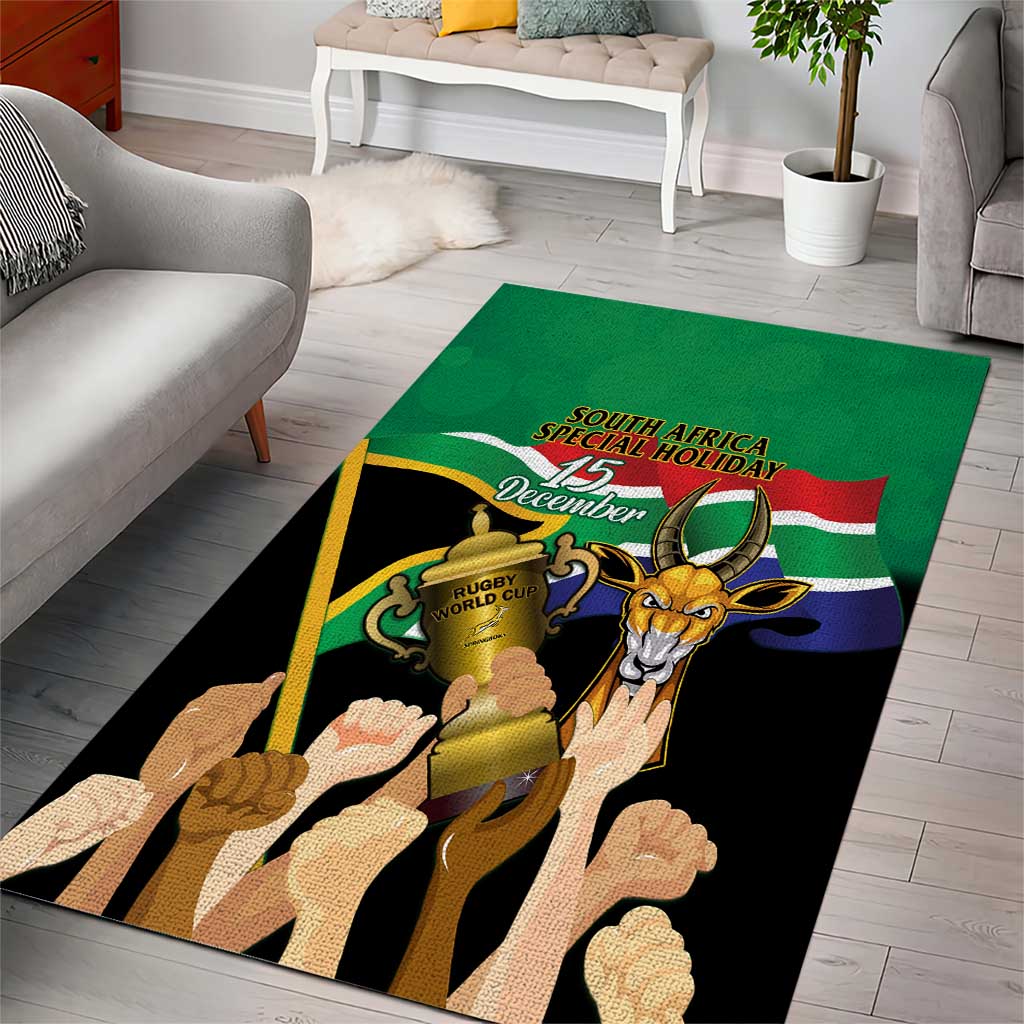 South Africa Special Holiday Area Rug Springboks Champions Celebration Rugby Is My Soul LT14