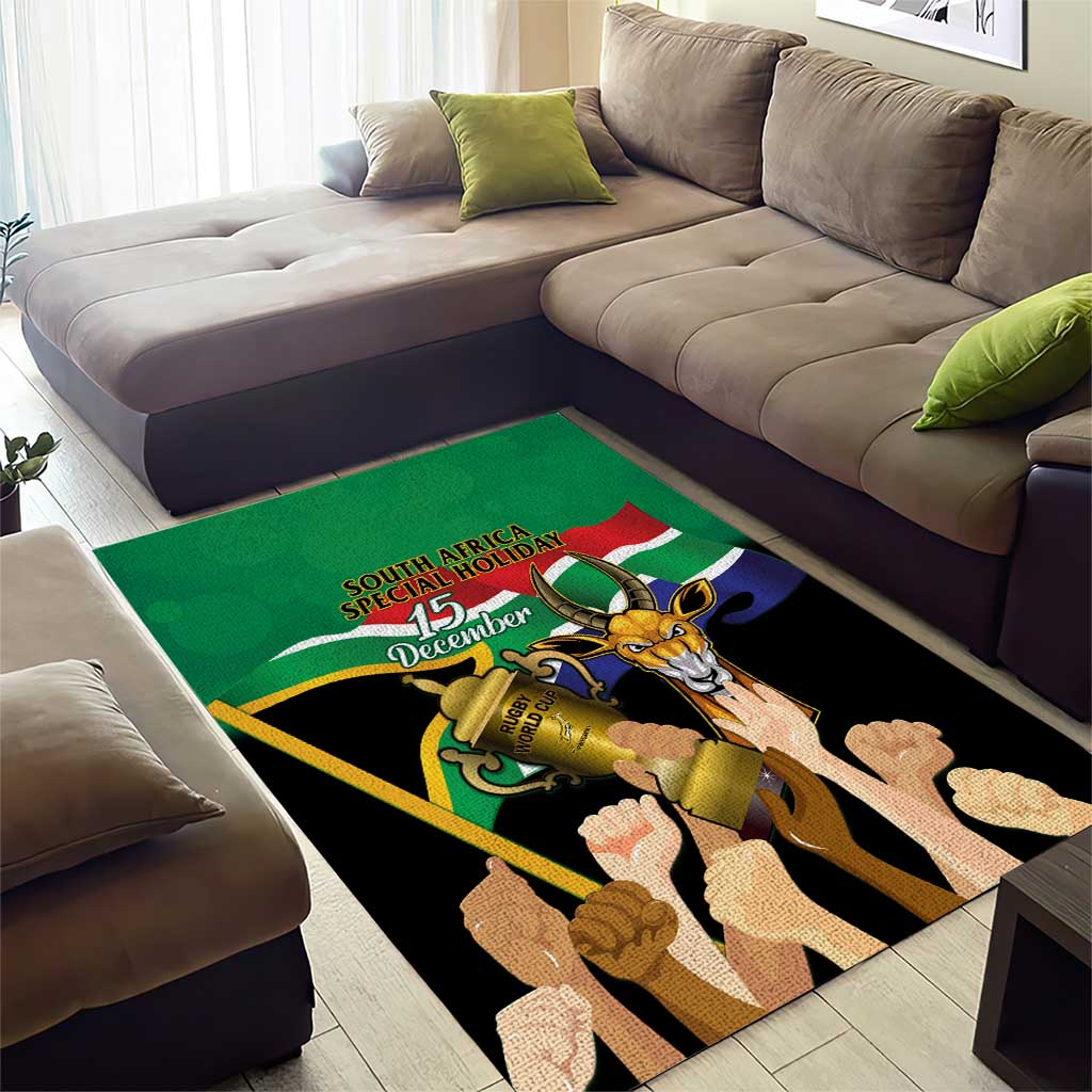 South Africa Special Holiday Area Rug Springboks Champions Celebration Rugby Is My Soul LT14