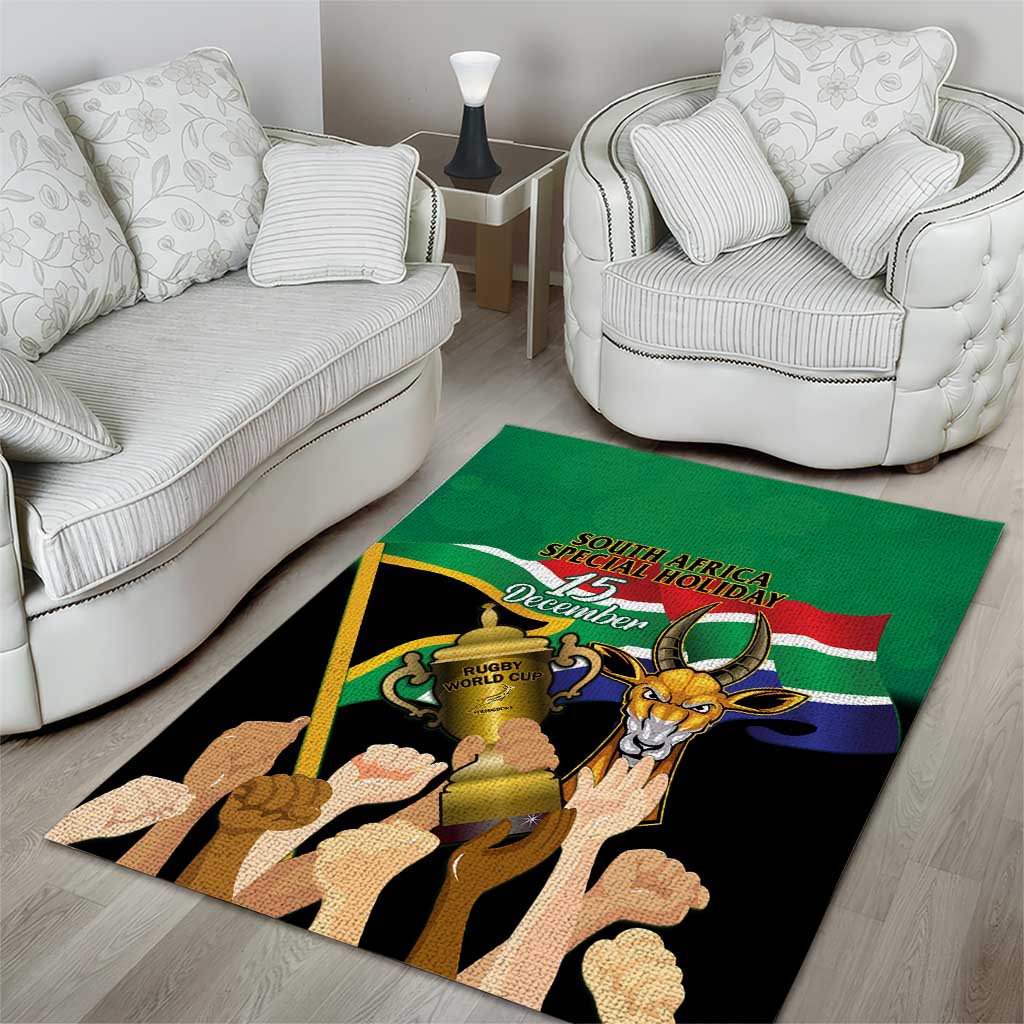 South Africa Special Holiday Area Rug Springboks Champions Celebration Rugby Is My Soul LT14
