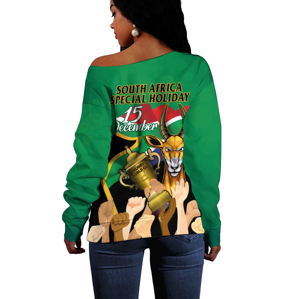 South Africa Special Holiday Off Shoulder Sweater Springboks Champions Celebration Rugby Is My Soul LT14