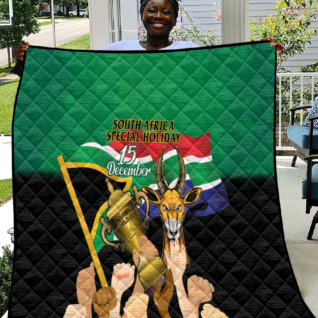 South Africa Special Holiday Quilt Springboks Champions Celebration Rugby Is My Soul LT14