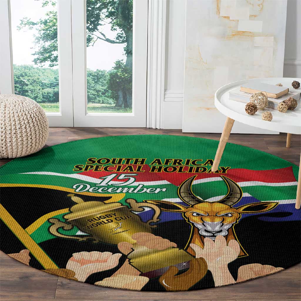 South Africa Special Holiday Round Carpet Springboks Champions Celebration Rugby Is My Soul LT14