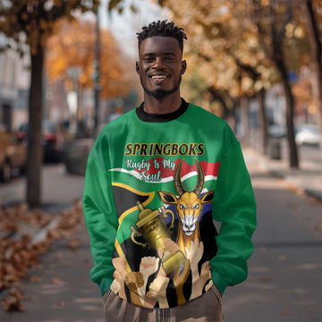 South Africa Special Holiday Sweatshirt Springboks Champions Celebration Rugby Is My Soul LT14