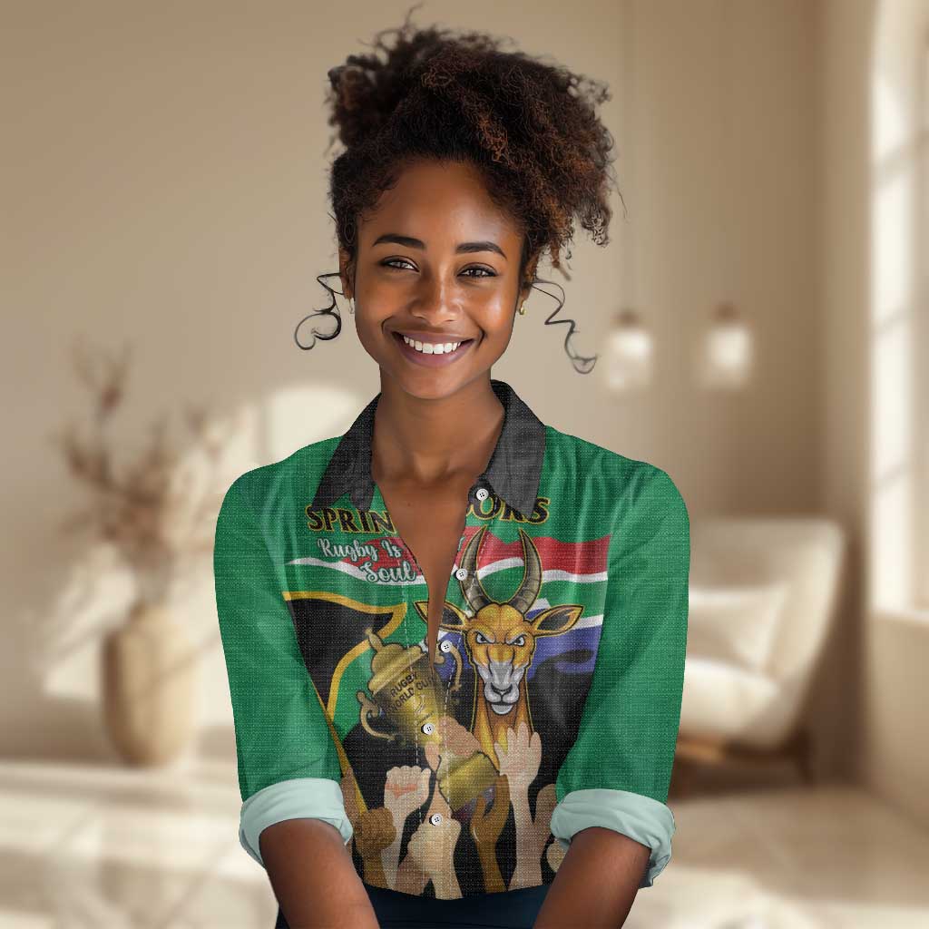 South Africa Special Holiday Women Casual Shirt Springboks Champions Celebration Rugby Is My Soul LT14