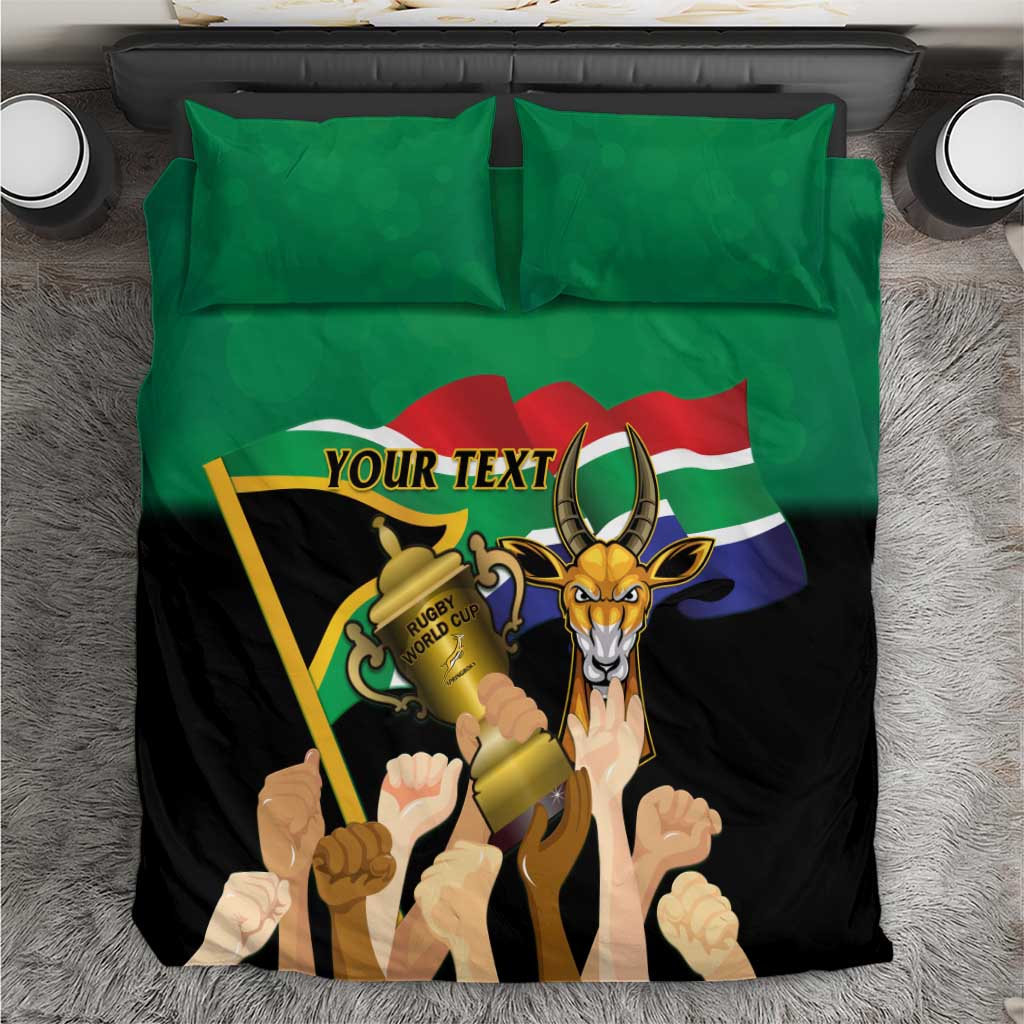 Personalised South Africa Special Holiday Bedding Set Springboks Champions Celebration Rugby Is My Soul LT14