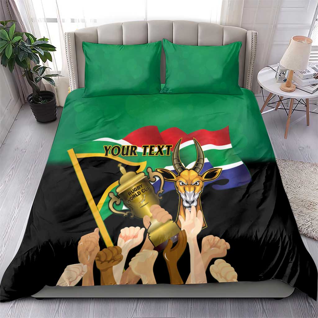 Personalised South Africa Special Holiday Bedding Set Springboks Champions Celebration Rugby Is My Soul LT14