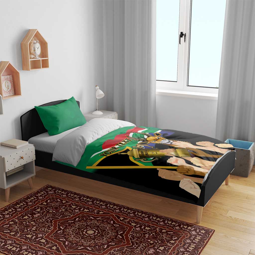 Personalised South Africa Special Holiday Bedding Set Springboks Champions Celebration Rugby Is My Soul LT14