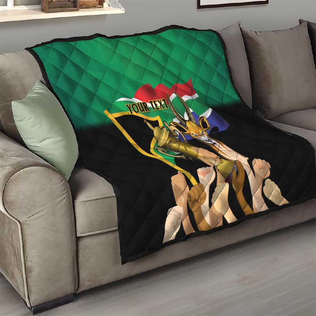 Personalised South Africa Special Holiday Quilt Springboks Champions Celebration Rugby Is My Soul LT14