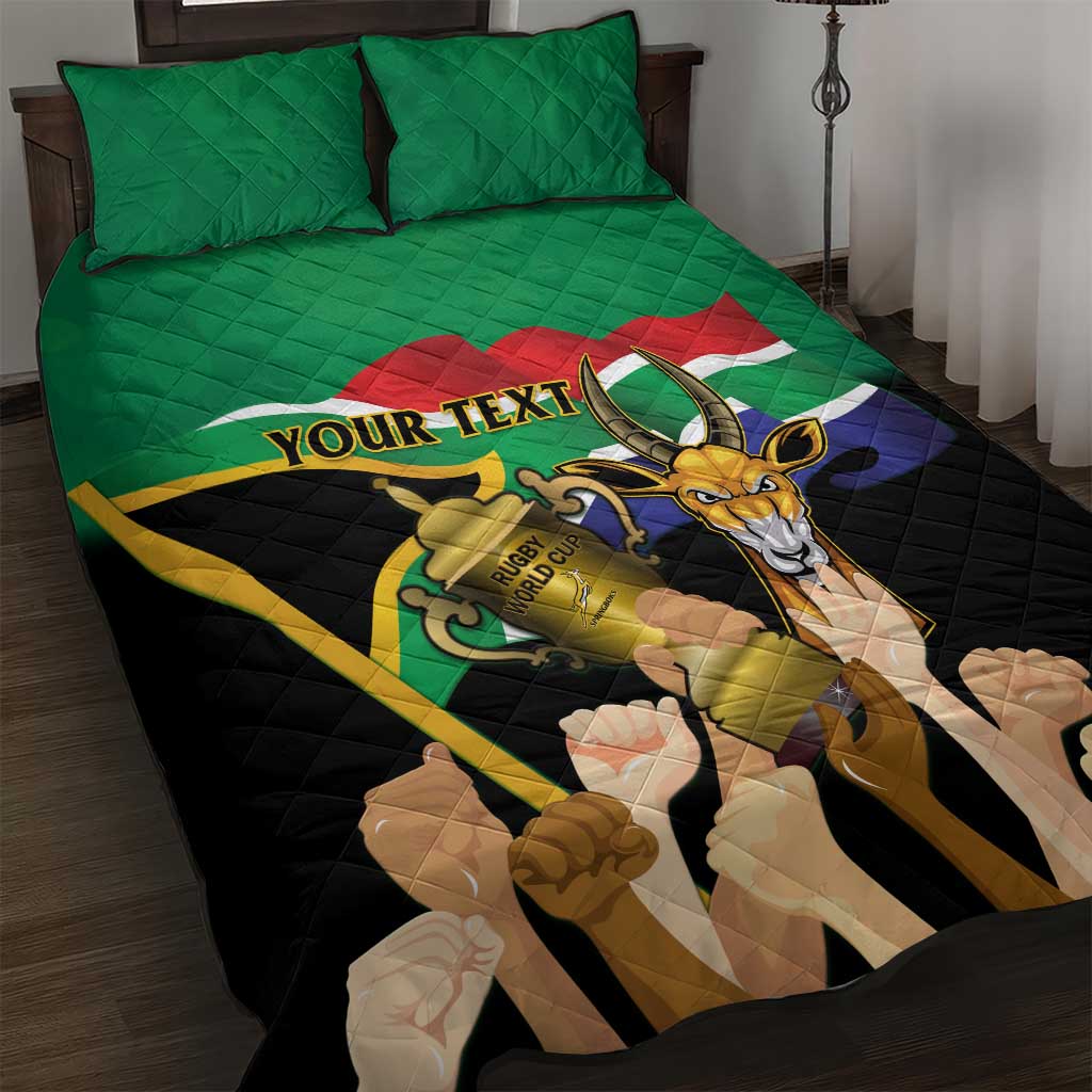 Personalised South Africa Special Holiday Quilt Bed Set Springboks Champions Celebration Rugby Is My Soul LT14