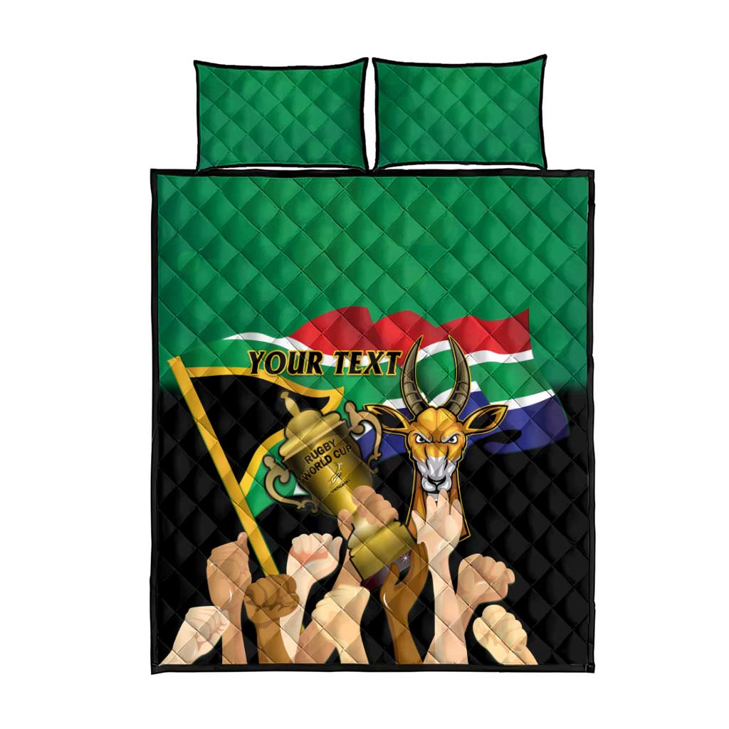 Personalised South Africa Special Holiday Quilt Bed Set Springboks Champions Celebration Rugby Is My Soul LT14