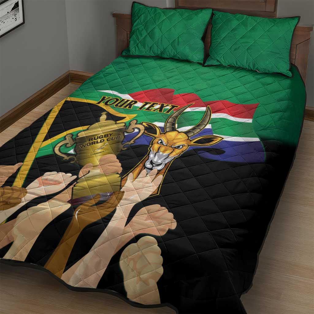 Personalised South Africa Special Holiday Quilt Bed Set Springboks Champions Celebration Rugby Is My Soul LT14