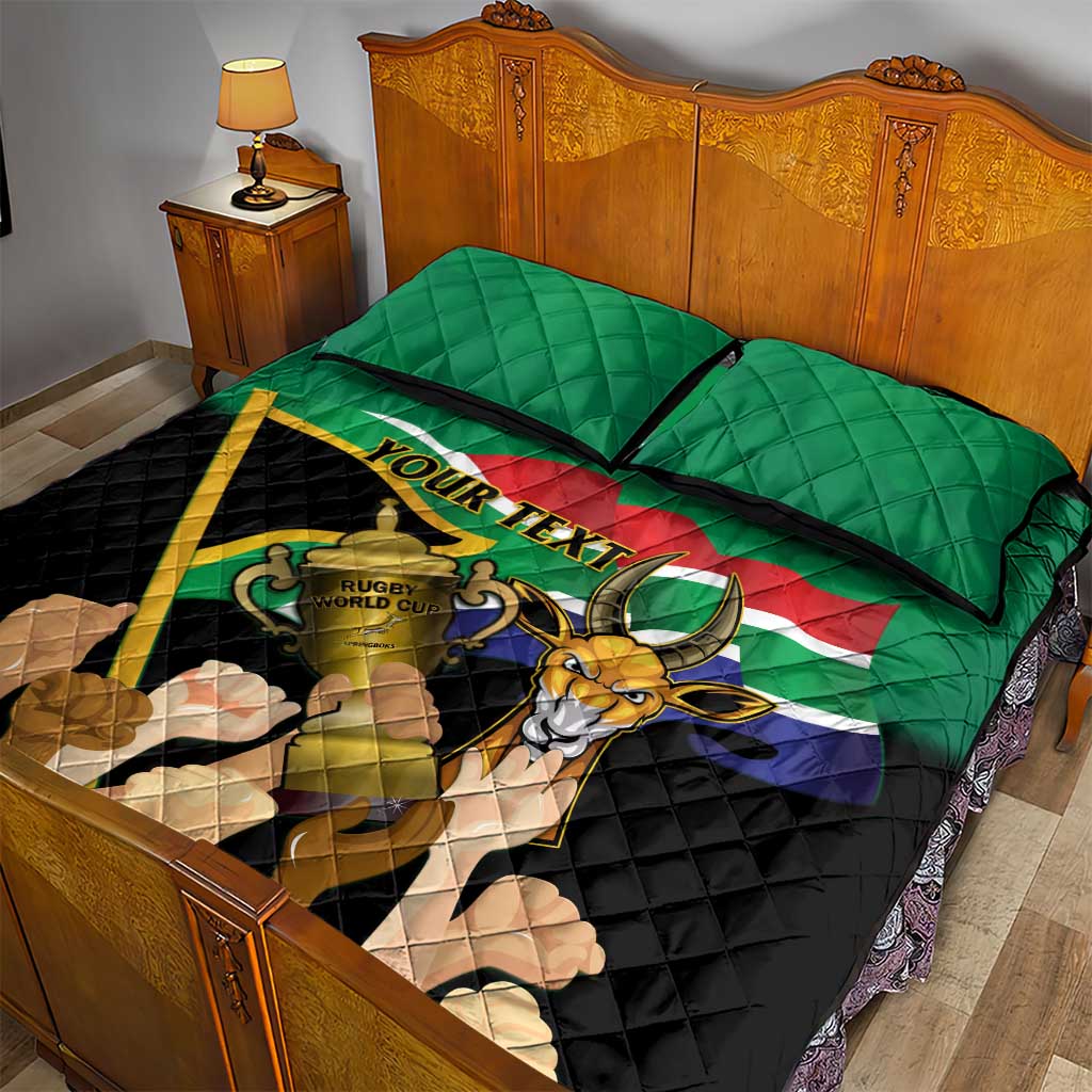 Personalised South Africa Special Holiday Quilt Bed Set Springboks Champions Celebration Rugby Is My Soul LT14