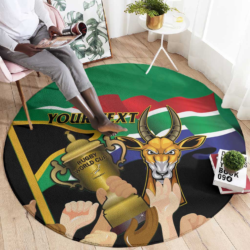 Personalised South Africa Special Holiday Round Carpet Springboks Champions Celebration Rugby Is My Soul LT14