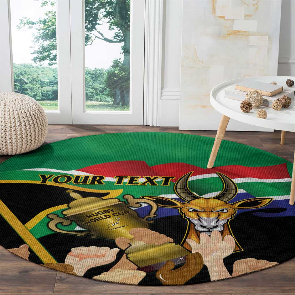 Personalised South Africa Special Holiday Round Carpet Springboks Champions Celebration Rugby Is My Soul LT14