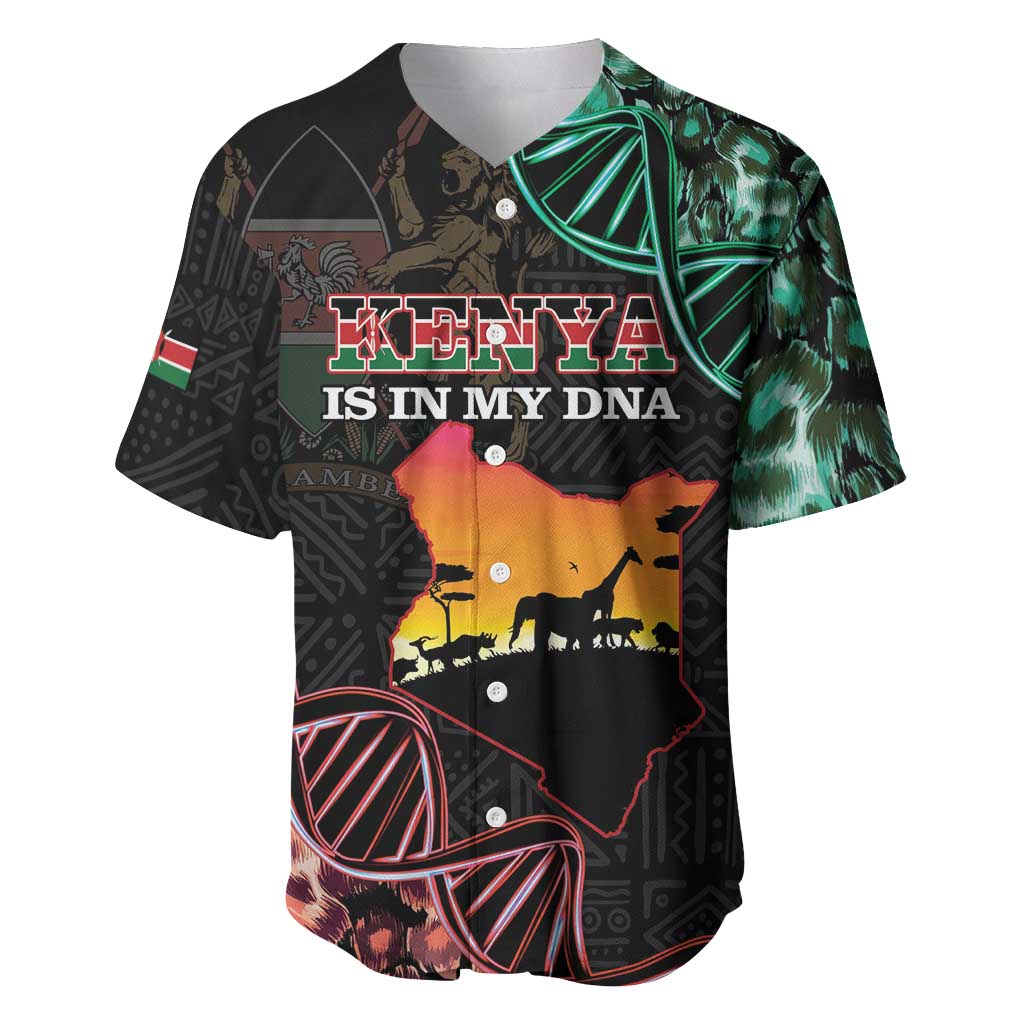 Afro Kenya Baseball Jersey Kenyan Is In My DNA - Jamhuri Day LT14