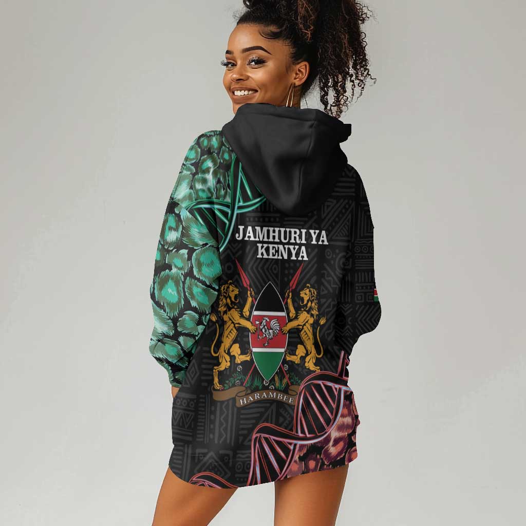 Afro Kenya Hoodie Dress Kenyan Is In My DNA - Jamhuri Day LT14