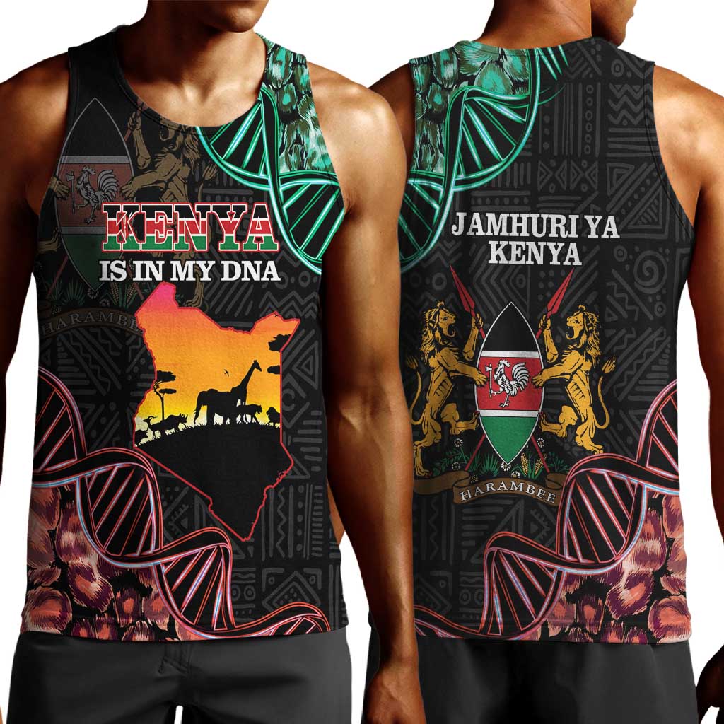 Afro Kenya Men Tank Top Kenyan Is In My DNA - Jamhuri Day LT14