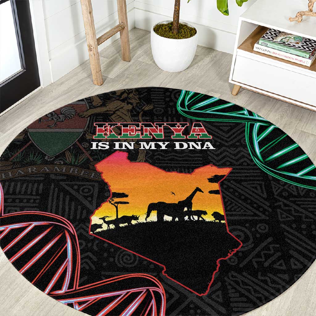 Afro Kenya Round Carpet Kenyan Is In My DNA - Jamhuri Day LT14