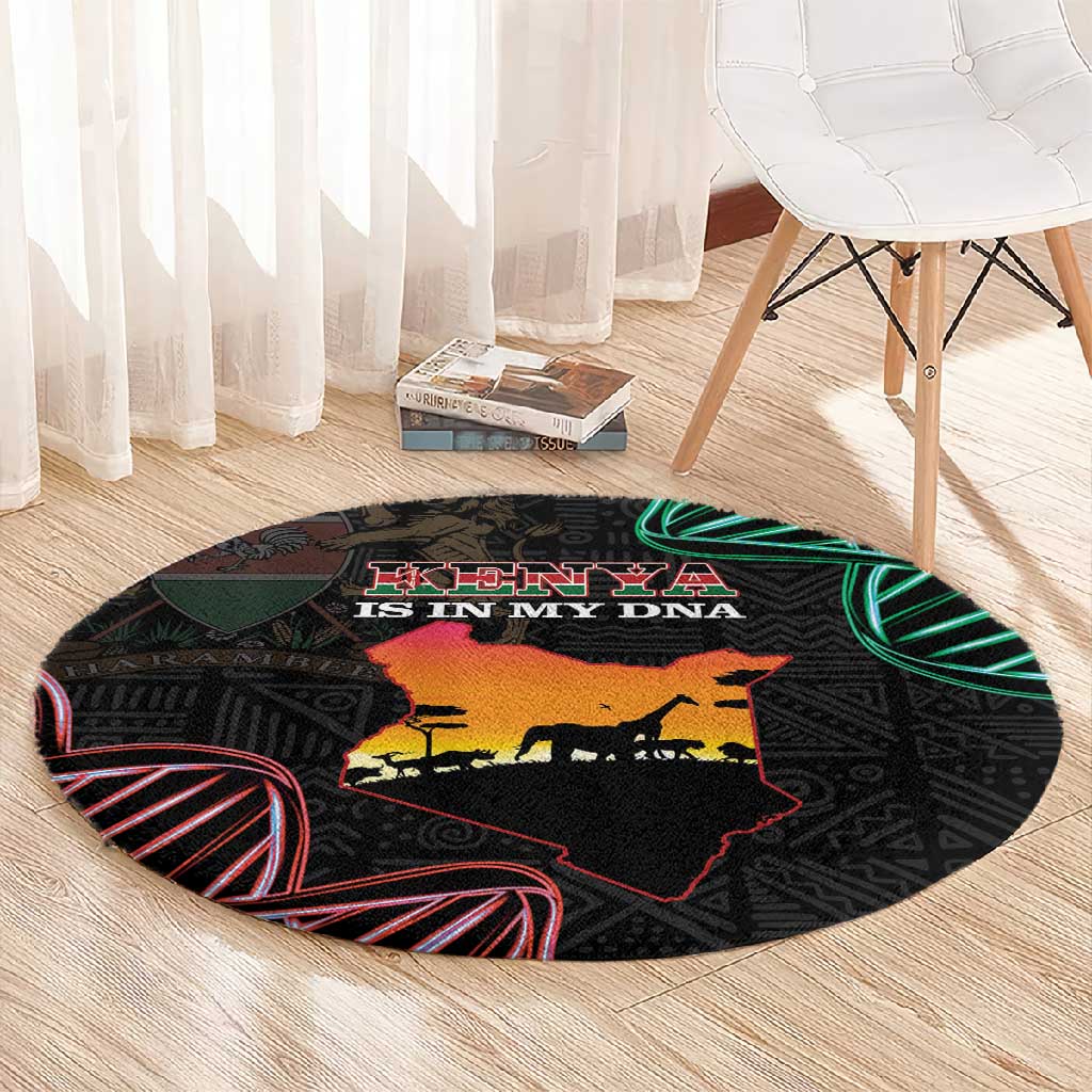 Afro Kenya Round Carpet Kenyan Is In My DNA - Jamhuri Day LT14