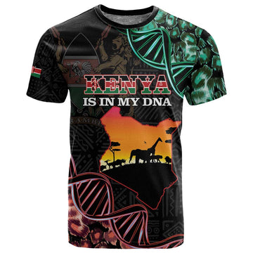 Afro Kenya T shirt Kenyan Is In My DNA - Jamhuri Day LT14