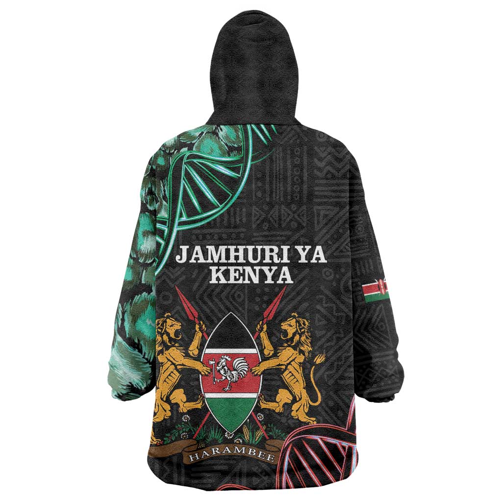Afro Kenya Wearable Blanket Hoodie Kenyan Is In My DNA - Jamhuri Day LT14
