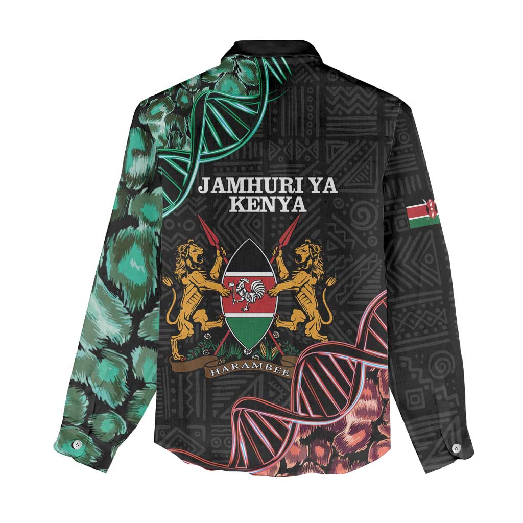 Afro Kenya Women Casual Shirt Kenyan Is In My DNA - Jamhuri Day LT14