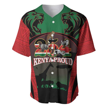Proud Kenya 254 Baseball Jersey Safari Animals - African Pattern LT14