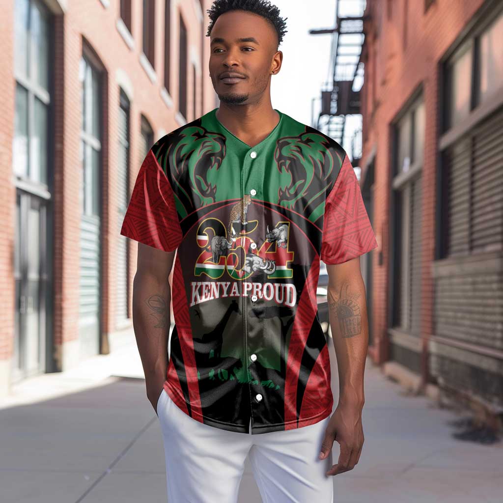 Proud Kenya 254 Baseball Jersey Safari Animals - African Pattern LT14