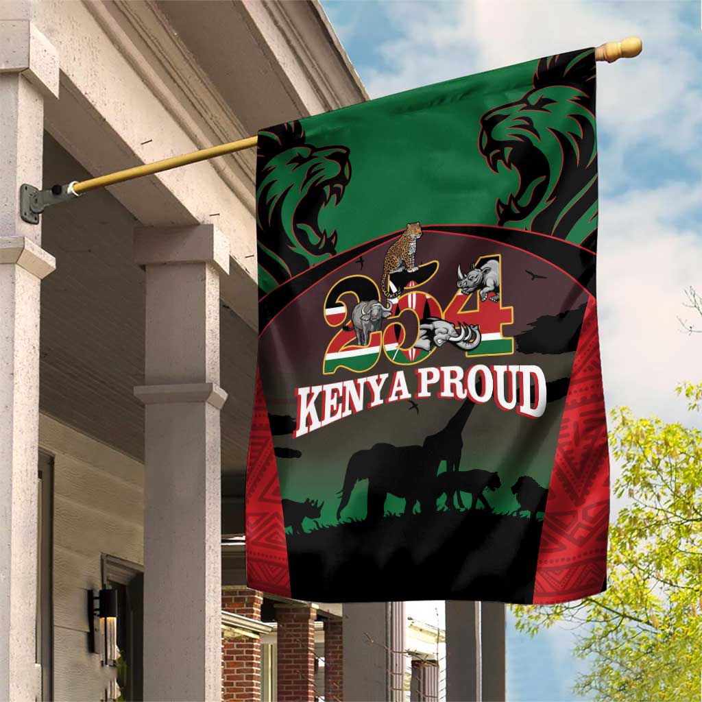 Proud Kenya 254 Garden Flag Safari Animals - African Pattern LT14