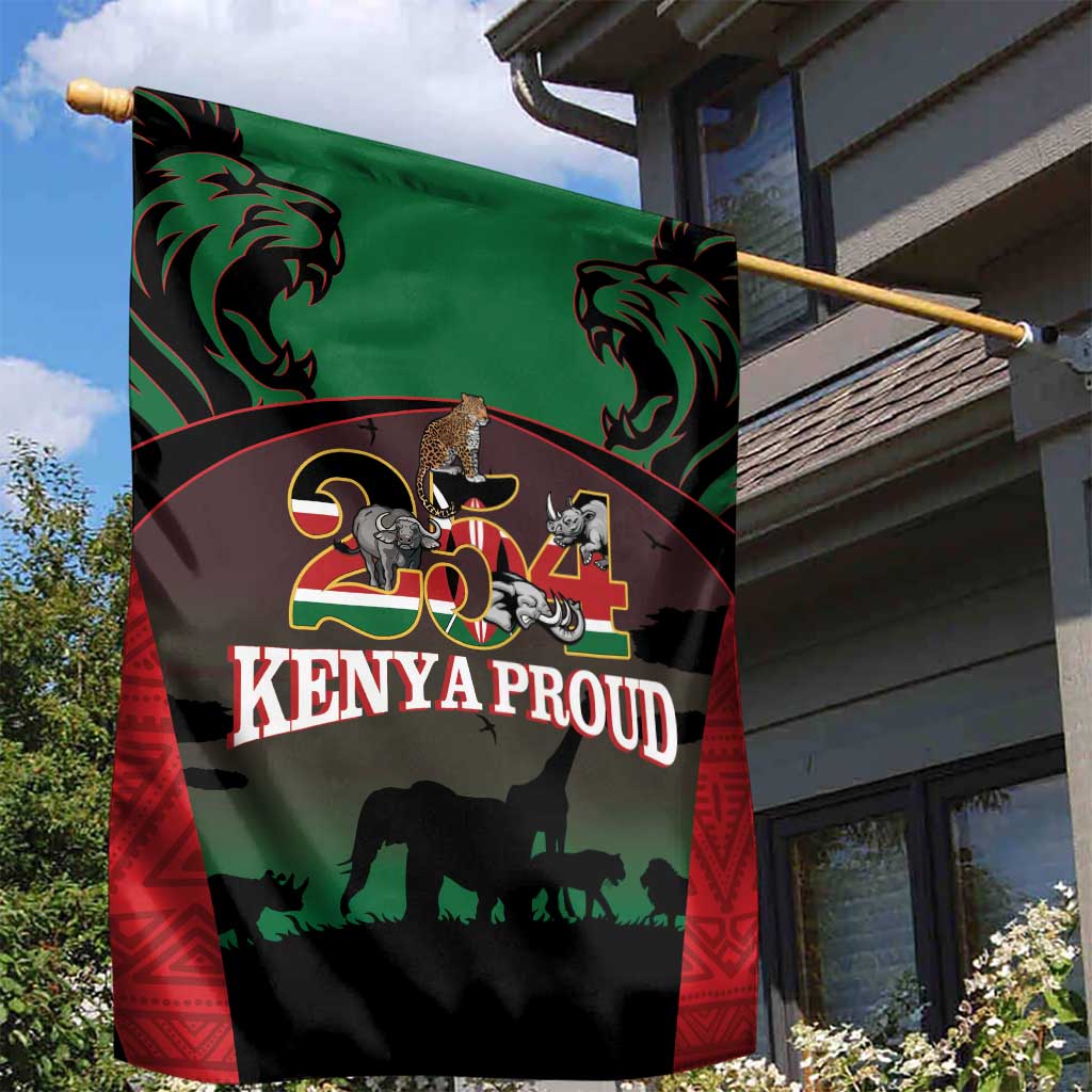 Proud Kenya 254 Garden Flag Safari Animals - African Pattern LT14