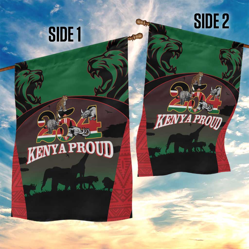Proud Kenya 254 Garden Flag Safari Animals - African Pattern LT14