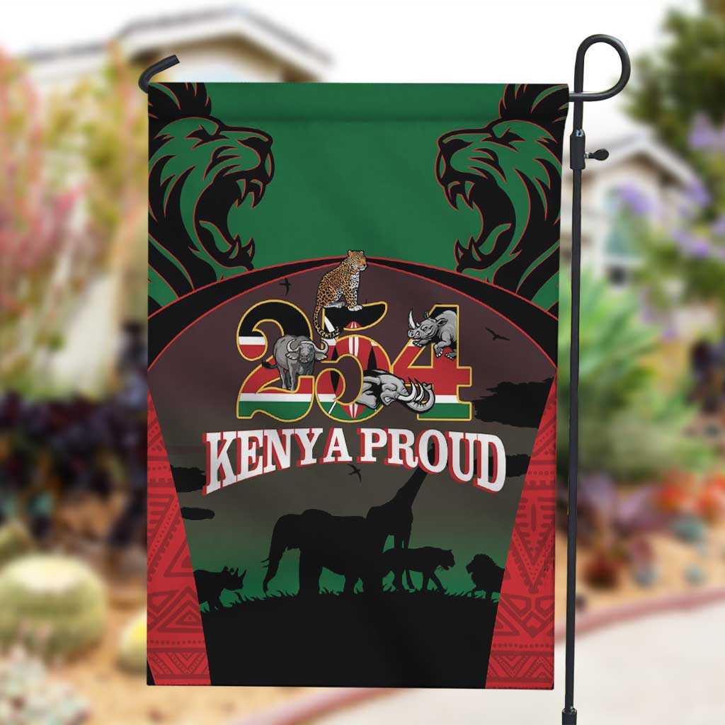 Proud Kenya 254 Garden Flag Safari Animals - African Pattern LT14