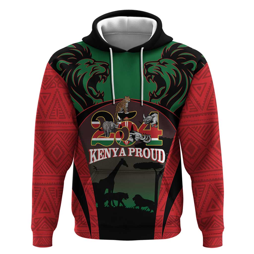 Proud Kenya 254 Hoodie Kenyan Safari Animals LT14