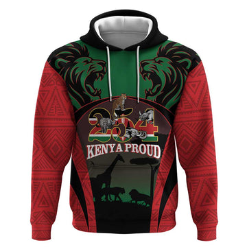 Proud Kenya 254 Hoodie Kenyan Safari Animals LT14