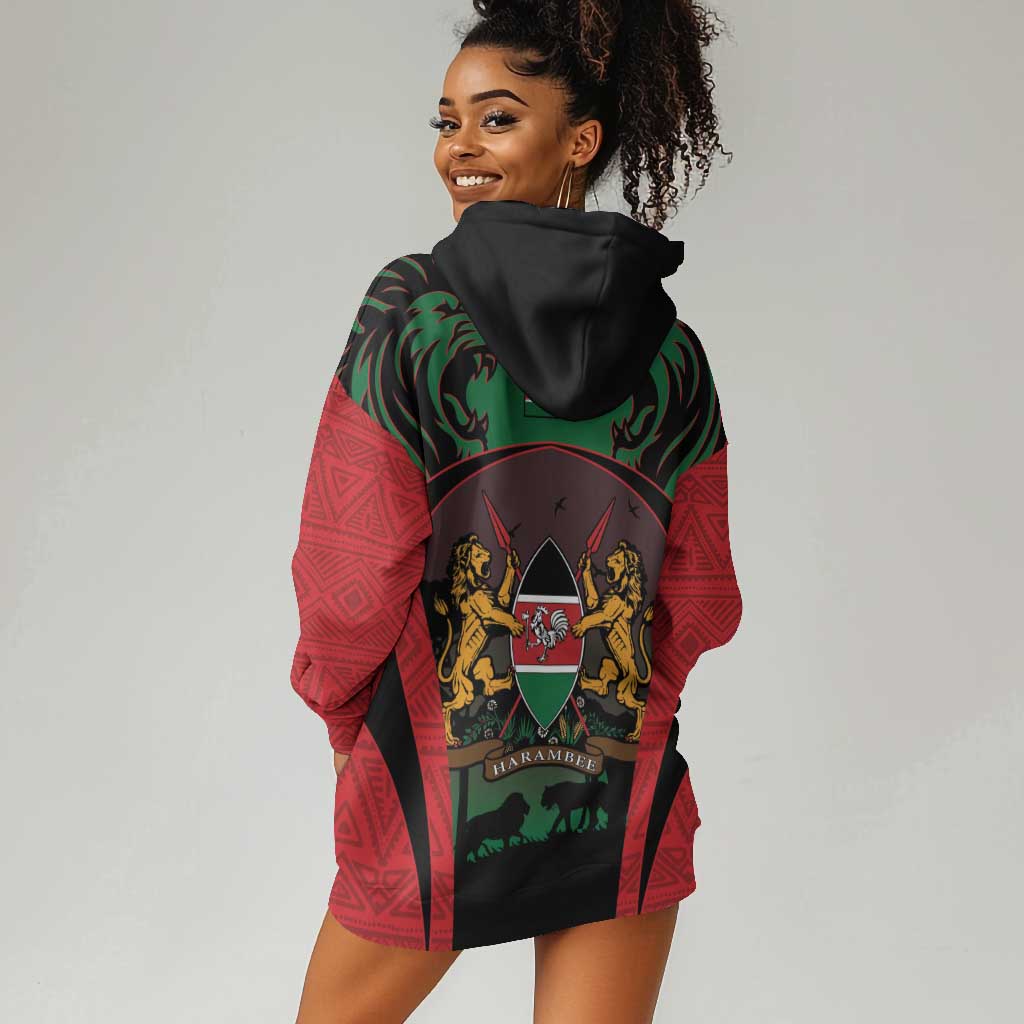 Proud Kenya 254 Hoodie Dress Safari Animals - African Pattern LT14