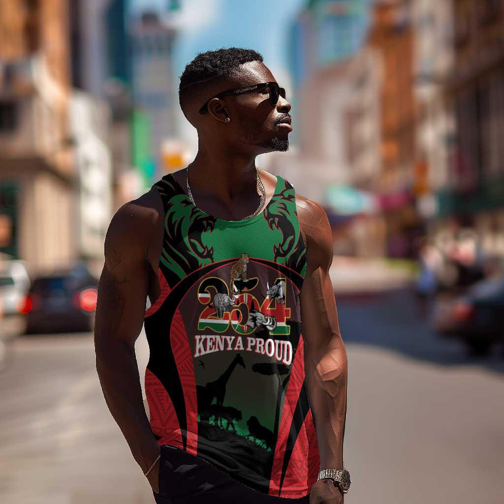 Proud Kenya 254 Men Tank Top Safari Animals - African Pattern LT14