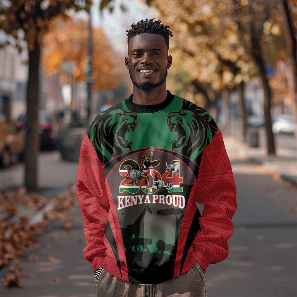 Proud Kenya 254 Sweatshirt Safari Animals - African Pattern LT14