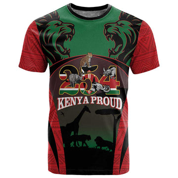 Proud Kenya 254 T shirt Safari Animals - African Pattern LT14