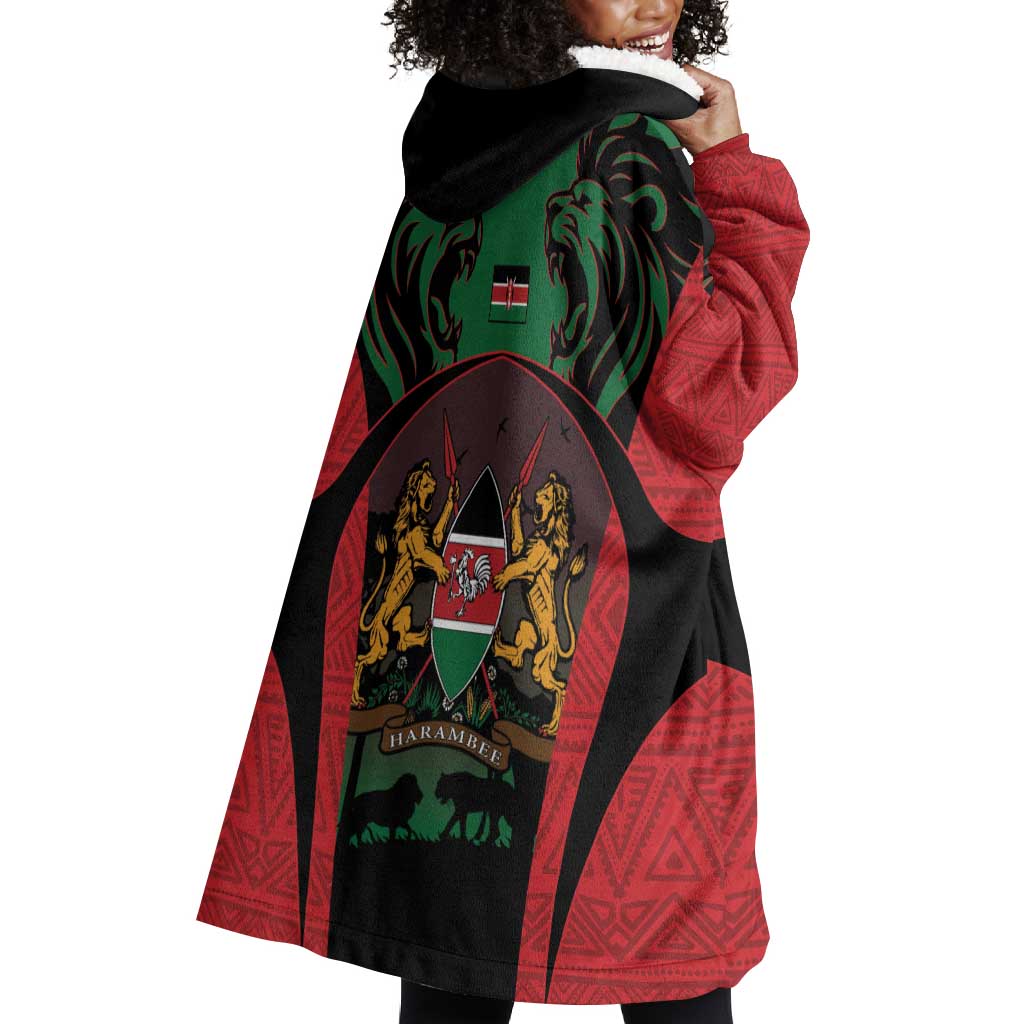 Proud Kenya 254 Wearable Blanket Hoodie Safari Animals - African Pattern LT14